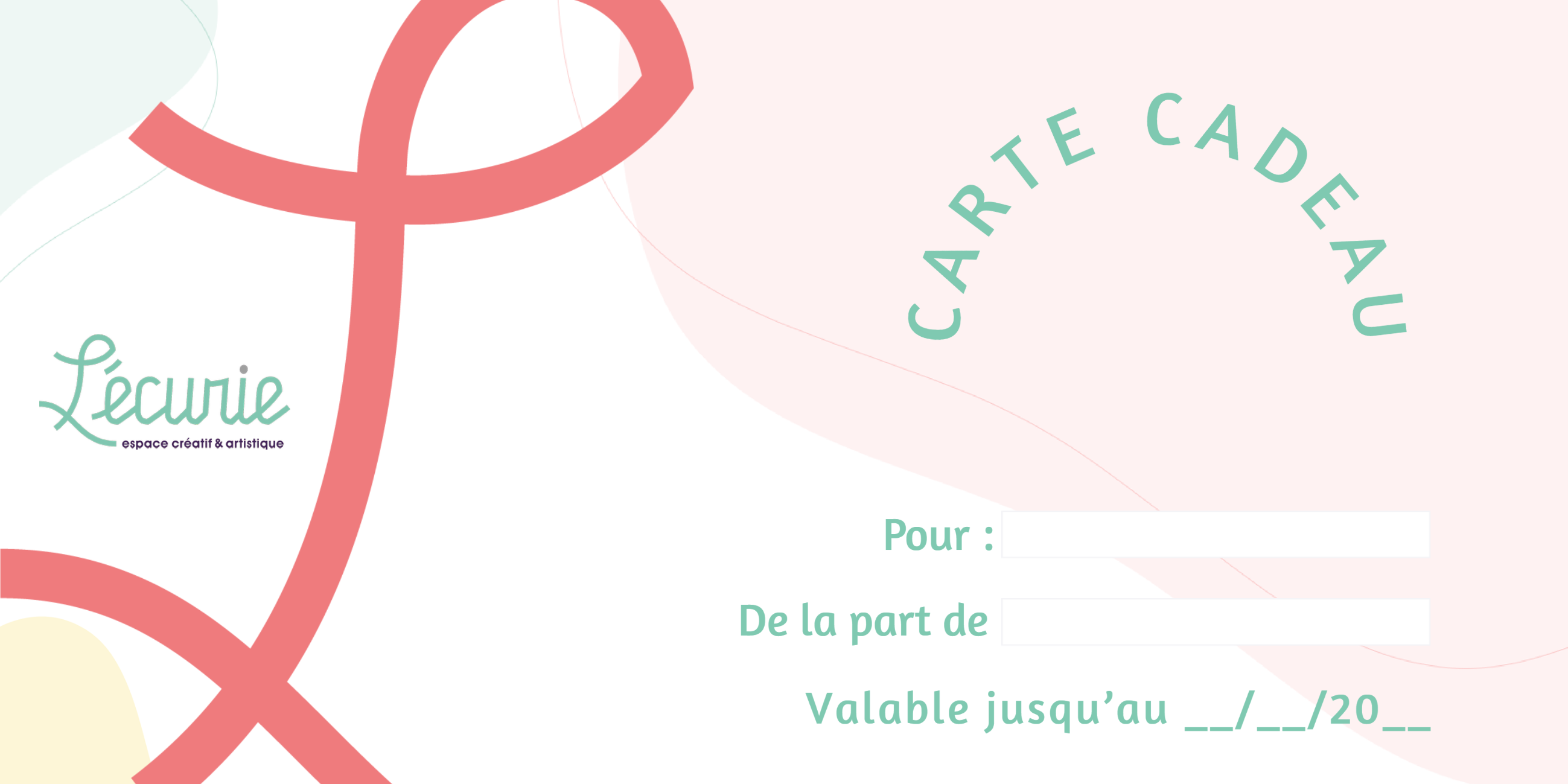 Lécurie carte cadeau modèle #4 Lécurie carte cadeau 160 à 200